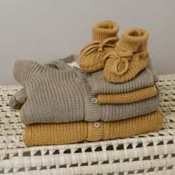 Echarpe bébé en coton bio Soul Caramel (0-6 mois)