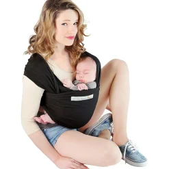 Echarpe de portage en coton bio Basic Presque Noir