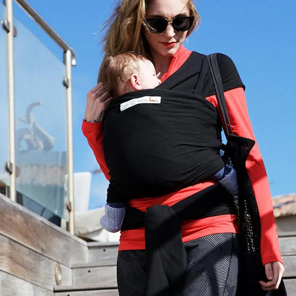 Echarpe de portage en coton bio Basic Presque Noir