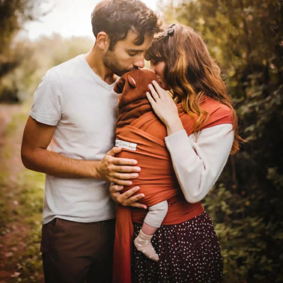 Echarpe de portage en coton bio Basic Fauve