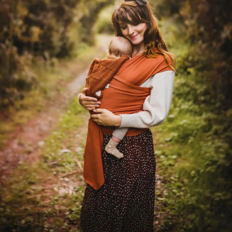 Echarpe de portage en coton bio Basic Fauve