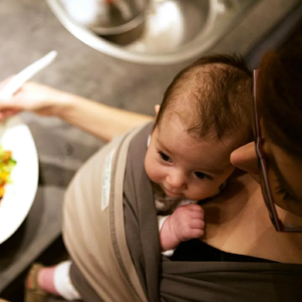 Echarpe de portage L'Originale anthracite poche olive