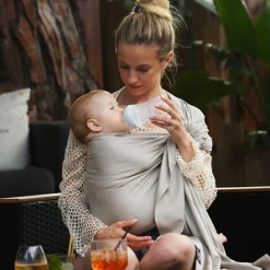 Echarpe de portage Sling tissée sans nœud Or blanc