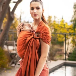 Echarpe de portage Sling tissée sans nœud Fauve