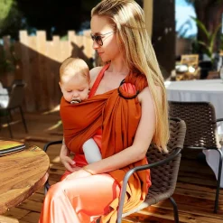 Echarpe de portage Sling tissée sans nœud Fauve