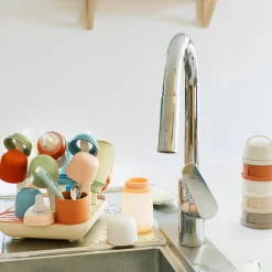 Egoutte biberons forêt terracotta-clay