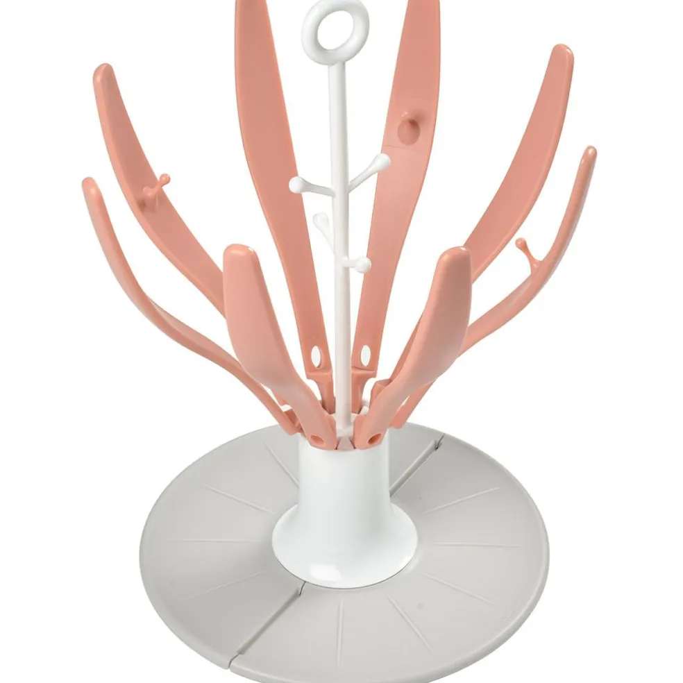 Egoutte biberons pliable fleur rose