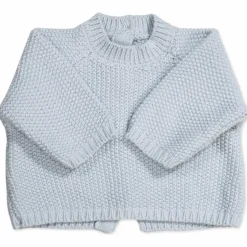 Ensemble 3 pièces en tricot bleu (0-1 mois)