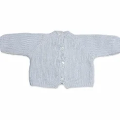 Ensemble 3 pièces en tricot bleu (0-1 mois)