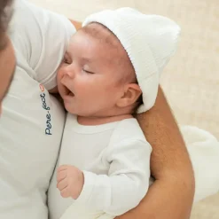 Ensemble bonnet et moufles de naissance Blanc