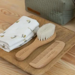 Ensemble brosse et peigne bébé en bois