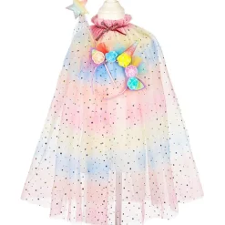 Ensemble cape sirène + diadème + baguette licorne (3-4 ans)