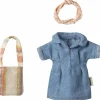 Ensemble robe en denim et sac à main Maman Souris