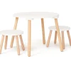 Ensemble table et tabourets Blanc