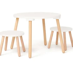 Ensemble table et tabourets Blanc