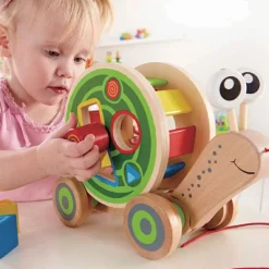 Escargot à tirer avec jeu de formes