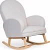 Fauteuil d'allaitement à bascule pour adulte lin beige