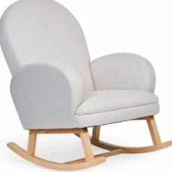 Fauteuil d'allaitement à bascule pour adulte lin beige