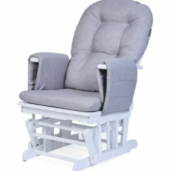 Fauteuil d'allaitement en hêtre Canva gris et repose pieds