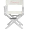 Fauteuil metteur en scène rose clair pieds blancs (personnalisable)