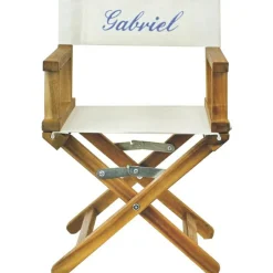 Fauteuil metteur en scène bleu roi pieds bois (personnalisable)