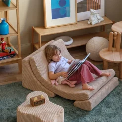 Fauteuil Moon Brown Sugar velours côtelé