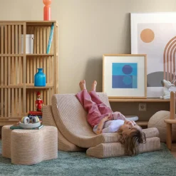 Fauteuil Moon Brown Sugar velours côtelé