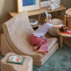 Fauteuil Moon Brown Sugar velours côtelé