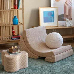 Fauteuil Moon Brown Sugar velours côtelé