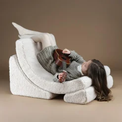 Fauteuil Moon Cream White molletonné