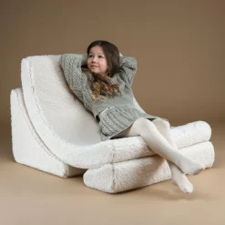 Fauteuil Moon Cream White molletonné