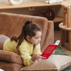 Fauteuil Moon Toffee velours côtelé