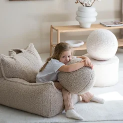 Fauteuil pouf Biscuit molletonné