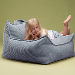 Fauteuil pouf Blueberry velours côtelé