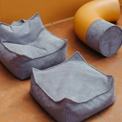 Fauteuil pouf Blueberry velours côtelé