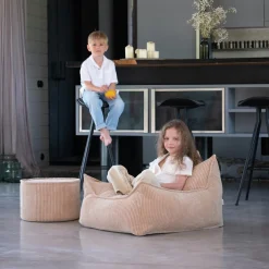 Fauteuil pouf Brown Sugar velours côtelé