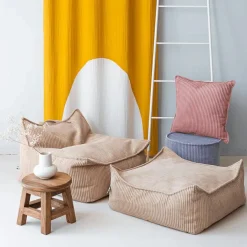 Fauteuil pouf Brown Sugar velours côtelé