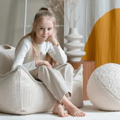 Fauteuil pouf Marshmallow velours côtelé