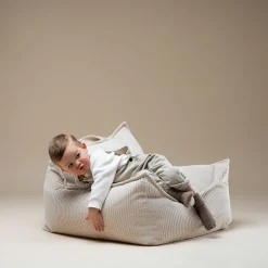 Fauteuil pouf Marshmallow velours côtelé