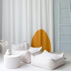 Fauteuil pouf Marshmallow velours côtelé