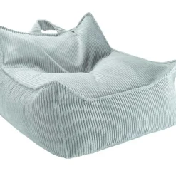 Fauteuil pouf Peppermint Green velours côtelé