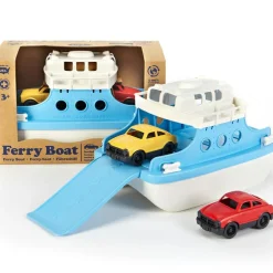 Ferry bleu et 2 petites voitures
