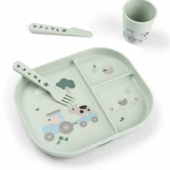 Foodie coffret repas ventouse Tiny farm Vert