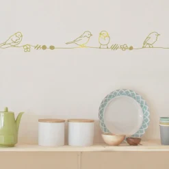 Frise murale Perles et Oiseaux Gold (5 m)