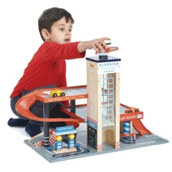 Garage et station de service Blue Bird en bois