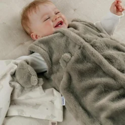 Gigoteuse en fausse fourrure kaki (100cm)