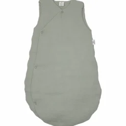 Gigoteuse forme kimono double gaze vert de gris (18-36 mois)