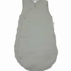 Gigoteuse forme kimono double gaze vert de gris (6-18 mois)
