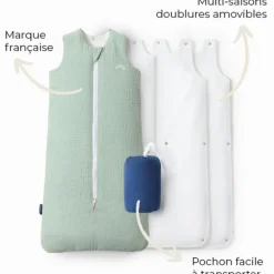 Gigoteuse réversible 4 saisons verte 6-18 mois