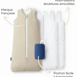 Gigoteuse réversible 4 saisons beige 0-6 mois